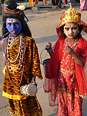 Rajasthani children dressed as goddesses