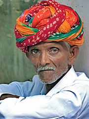 Rajasthani man with colored turban