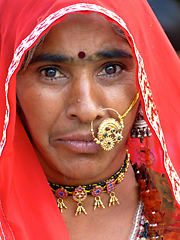 Rajasthani woman with nose ring