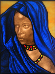 African Woman  in Blue
